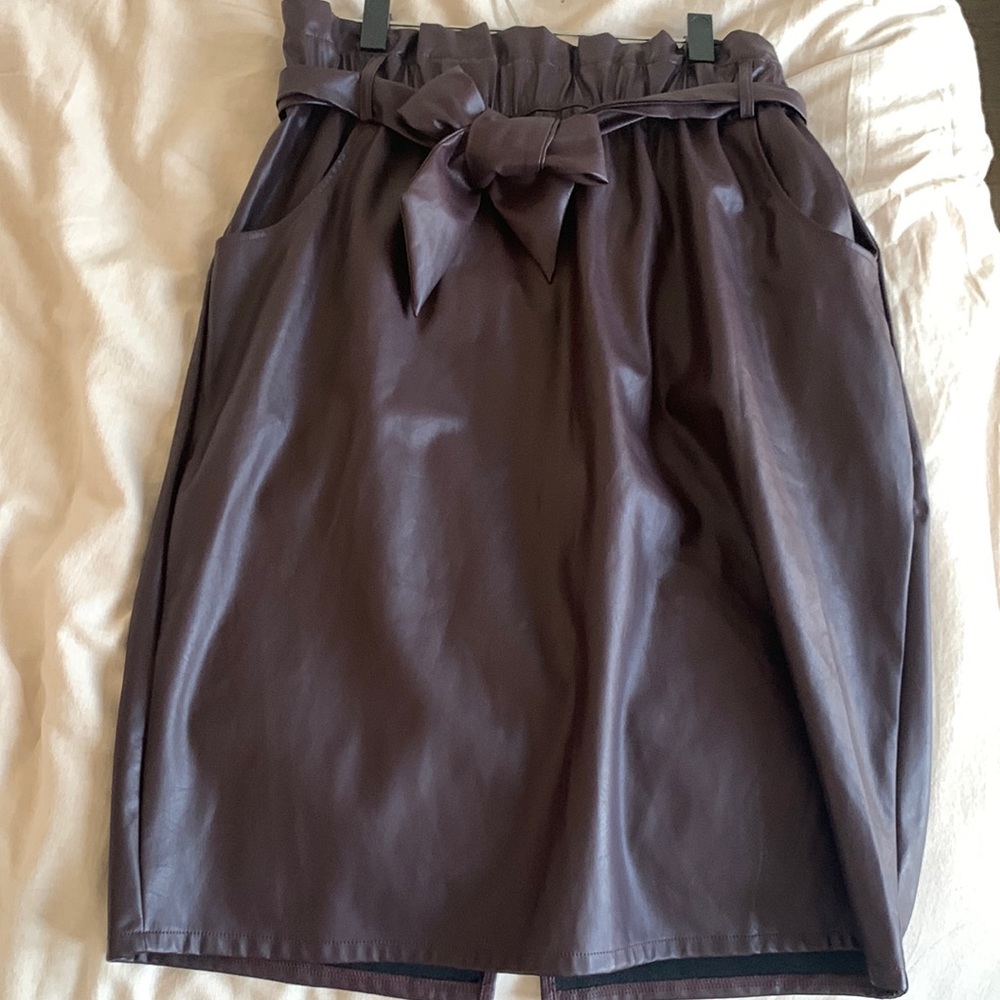 Faux Leather Paper Bag Skirt (XL, 12-14)